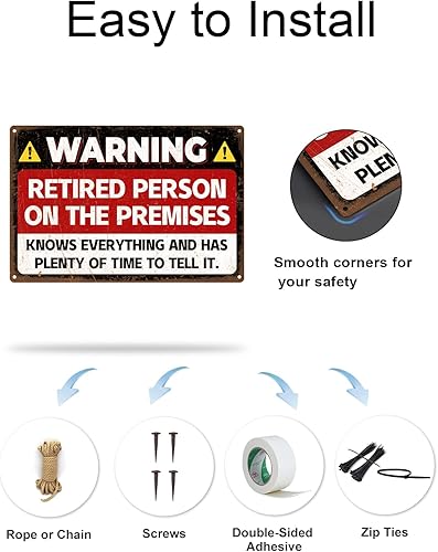 Miniatura 7 de ALKB Divertido regalo de jubilación para hombres y mujeres, decoración de pared de fiesta de jubilación de 12 x 8 pulgadas