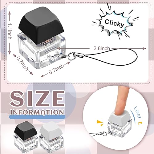 Miniatura 2 de Taiyin - Llavero de juguete con teclado clicker, juguete de descompresión con botón, llavero antiestrés, regalo para adultos para pasar el tiempo