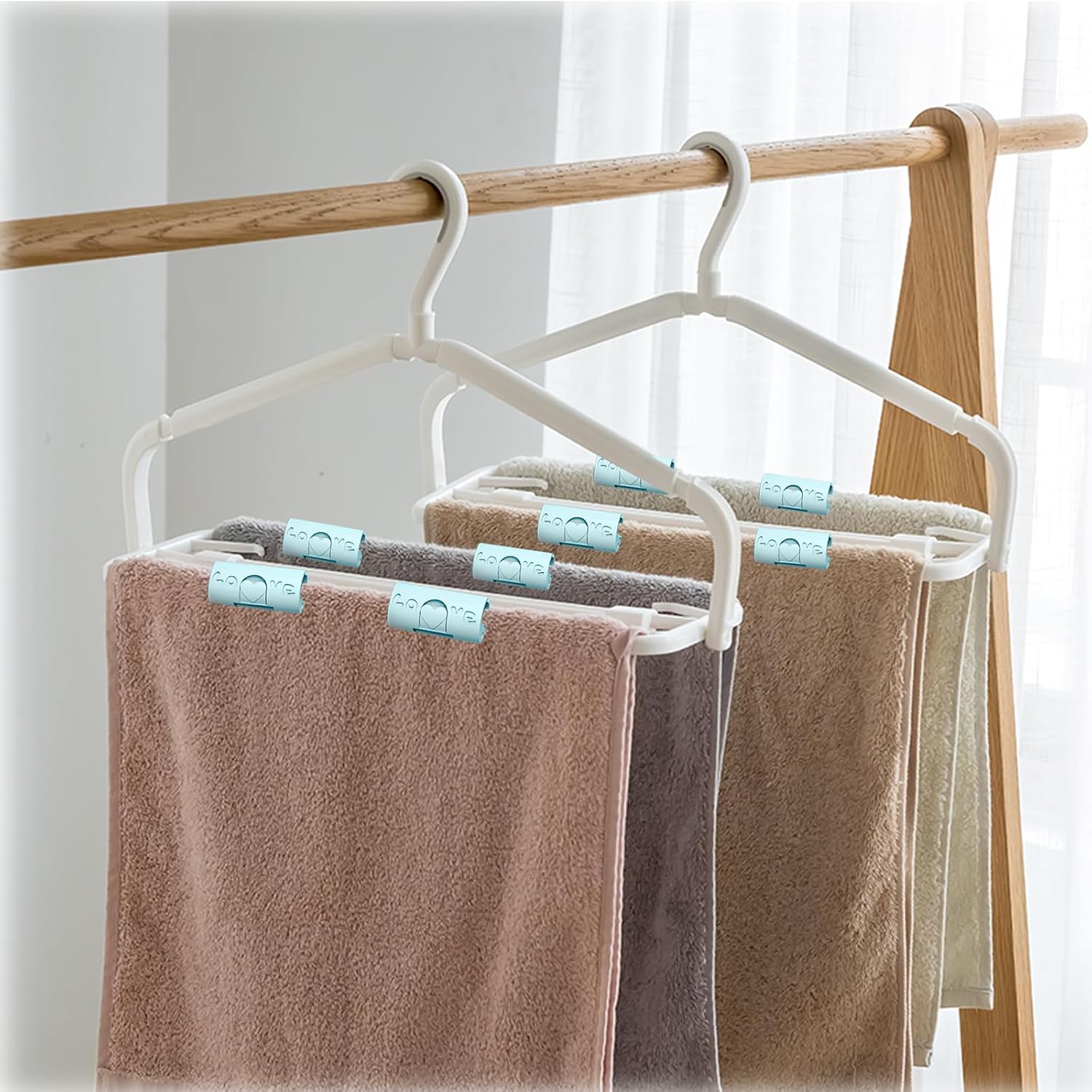30 PCS Bed Sheet Grippers Bed Sheet Fasteners Clips Sheet Holders Keeps The Bed Sheet in Place, Use as Snack Holder, Clothing Cable Organizer(Blue)