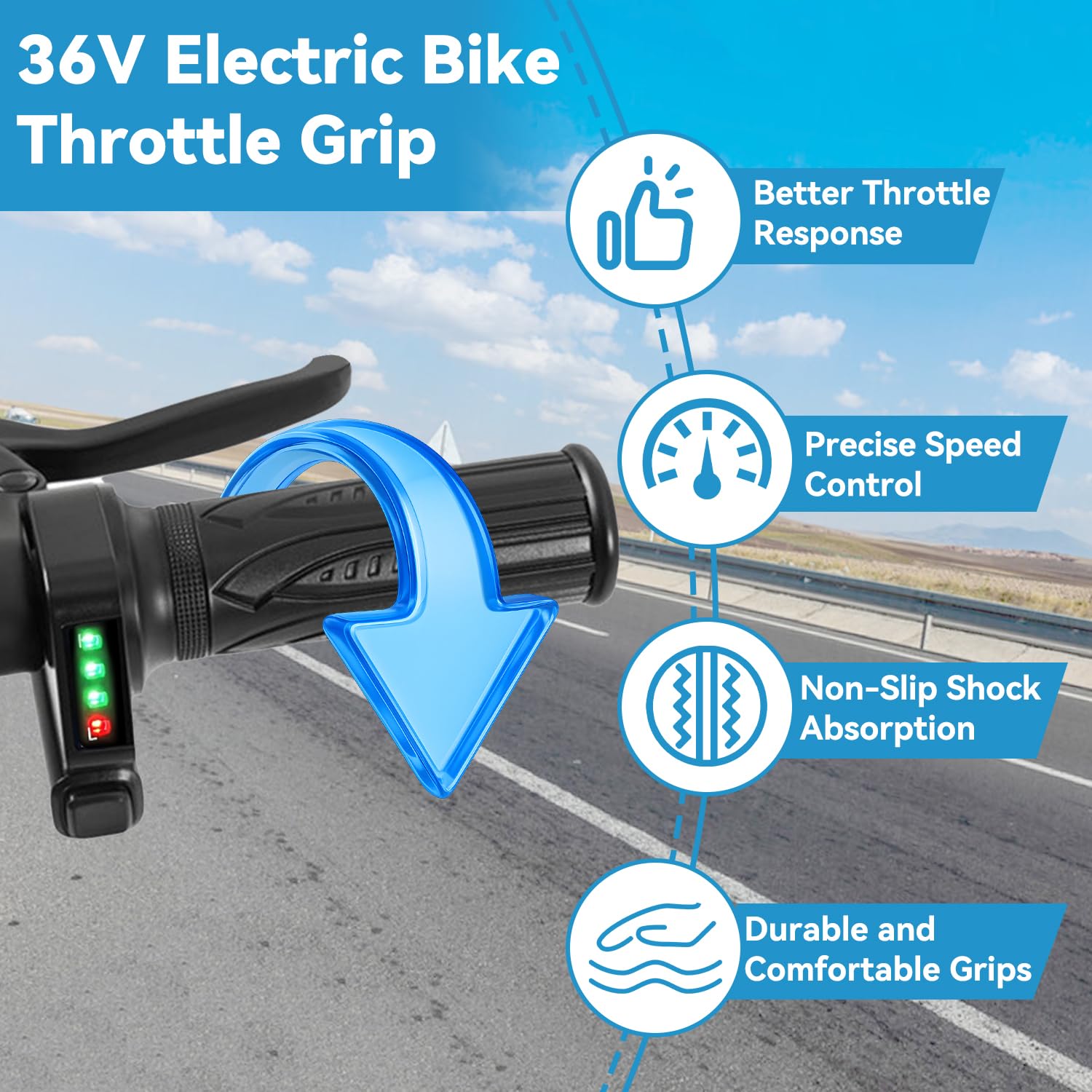 EOPOAYI Kit di manopole per acceleratore EBike da 36 V, ricambio per bici elettrica Jetson Bolt Pro JX10 Atlas Ancheer, acceleratore a 6 pin per Dyu D3F D2F C3 C4 parti display tensione pulsante