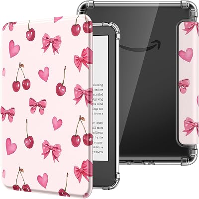 MoKo Case for 6" Kindle Basic 11th Generation (2024/2022), Cherry Bow