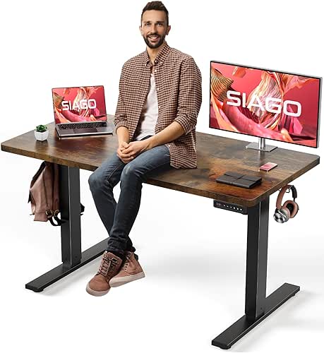 SIAGO Electric Standing Desk Adjustable - 48 x 24 Inch