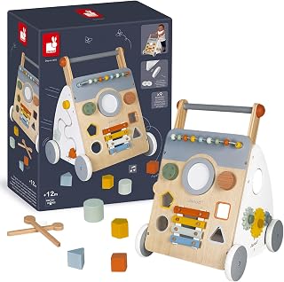 Janod Sweet Cocoon Wooden Multi-Activity Baby Walker - Ages 12 Months+ - J04410