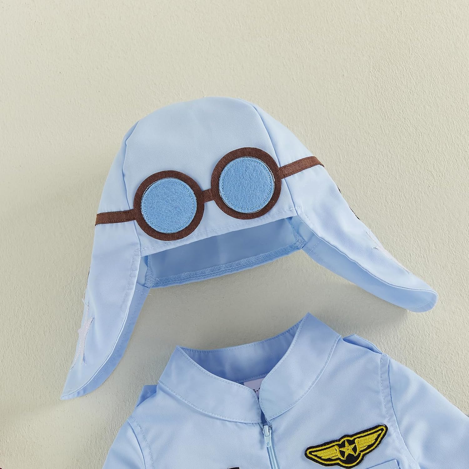 Baby Pilot Flight Suit Long Sleeve Jumpsuit Aviator Outfit for Boys Toddler