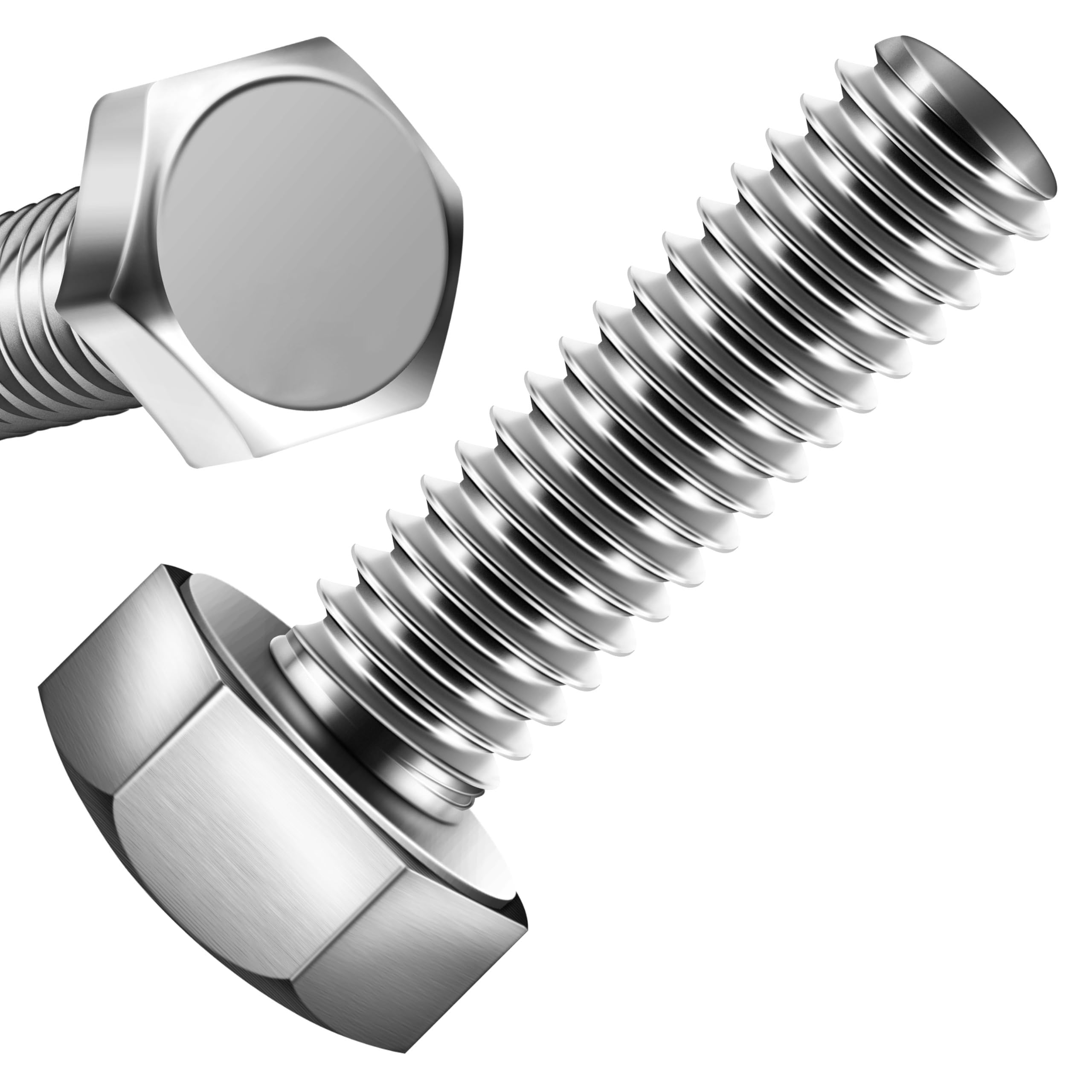 Zynthor 25Pcs M6 X 25mm Hex Bolts Hexagon Head Screws, 304 Stainless Steel, External Hex Drive, Full Thread, Bright Finish