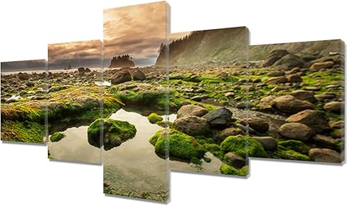 Vista 339 de Paisaje de 5 piezas pintura sobre lienzo