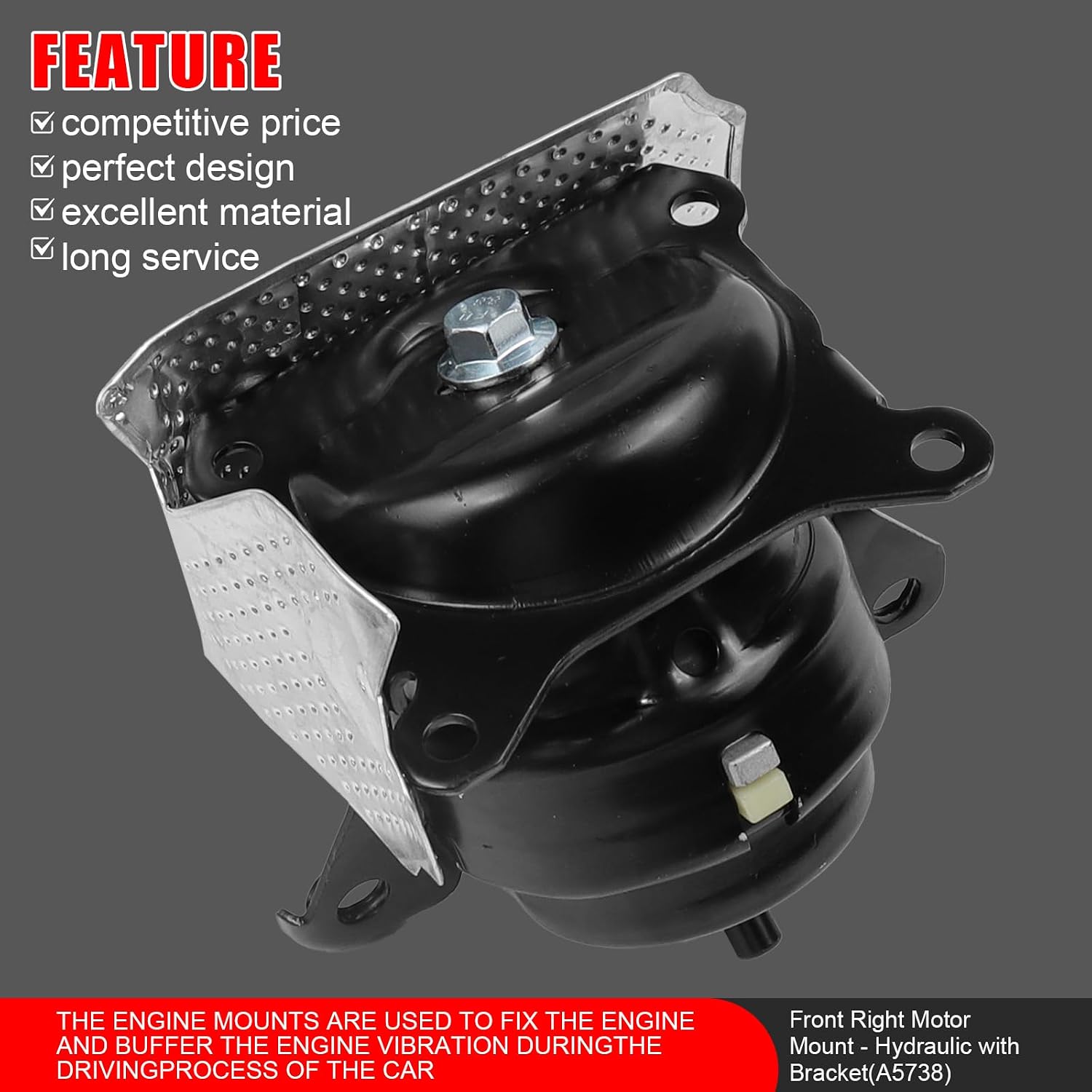 3Pcs Engine Motor & Transmission Mount Kit Replacement for Cadillac Escalade 2015-2019 GMC Yukon 6.2L 4WD Replace A5738, A5739, A5735