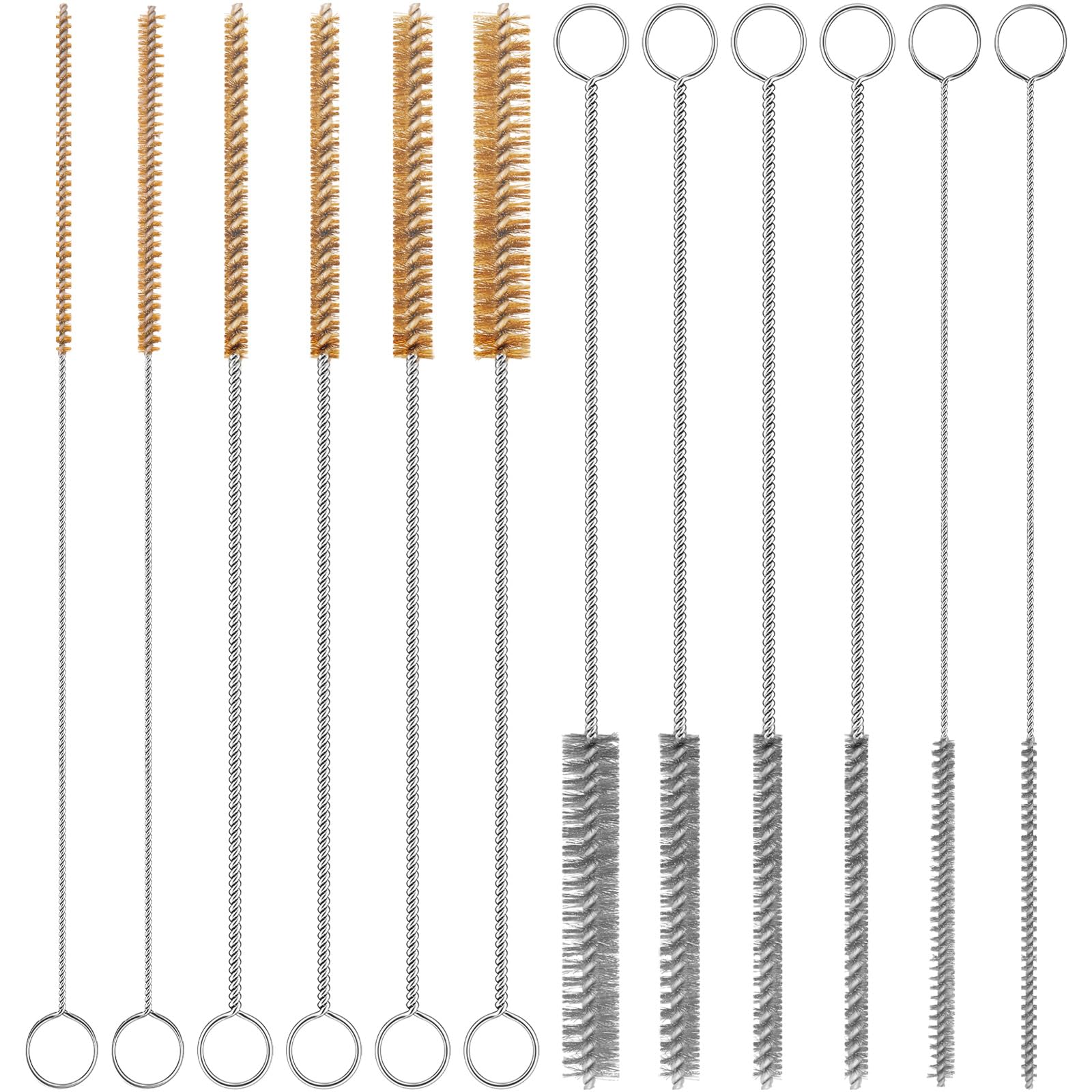 12-Pieces Brass Wire Brush Stainless Steel Wire Brush Set 12