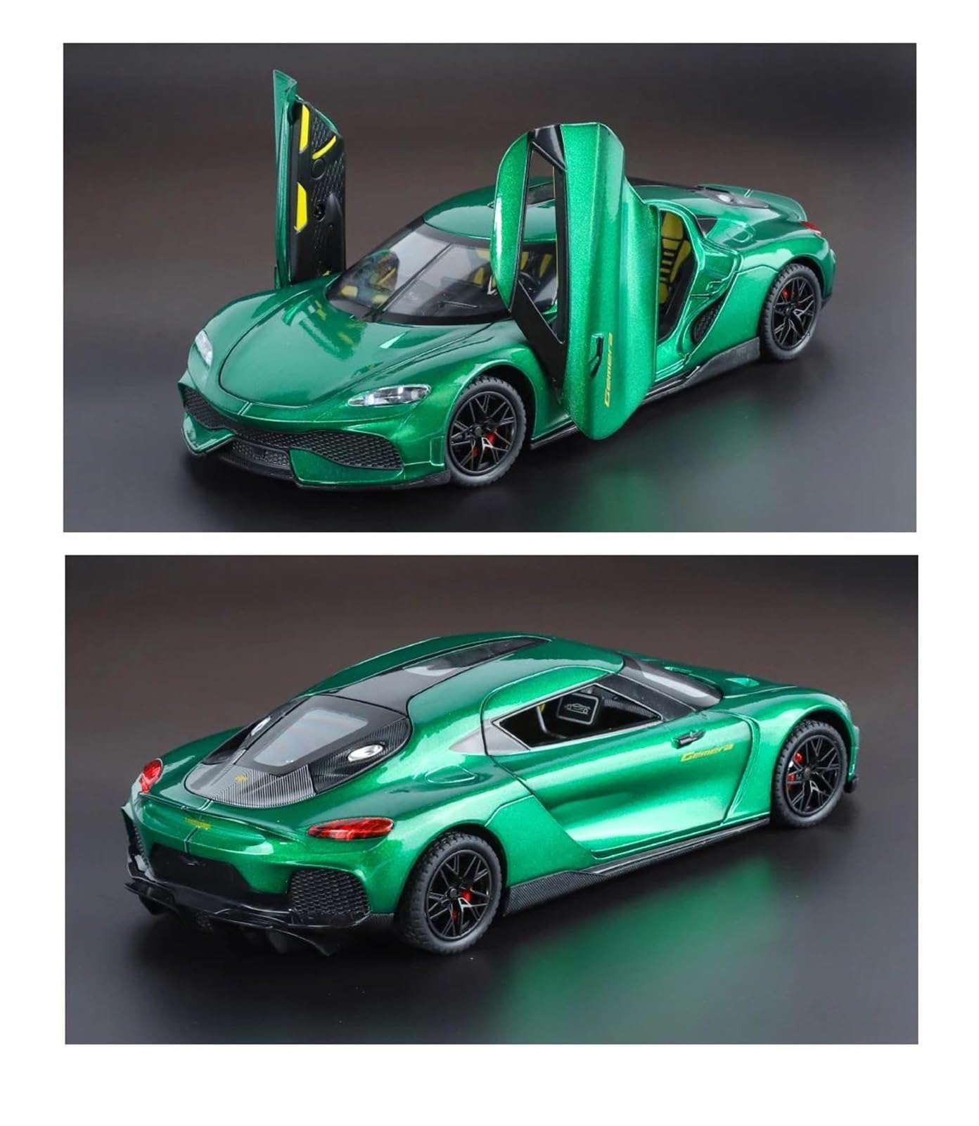 Veicoli a Motore in Scala 1/24 per Koenigsegg Gemera GT Decorazioni per Vetrina in Miniatura in Lega Metallica Pressofusa per Modellismo Modello di Auto Replica(Chrome)