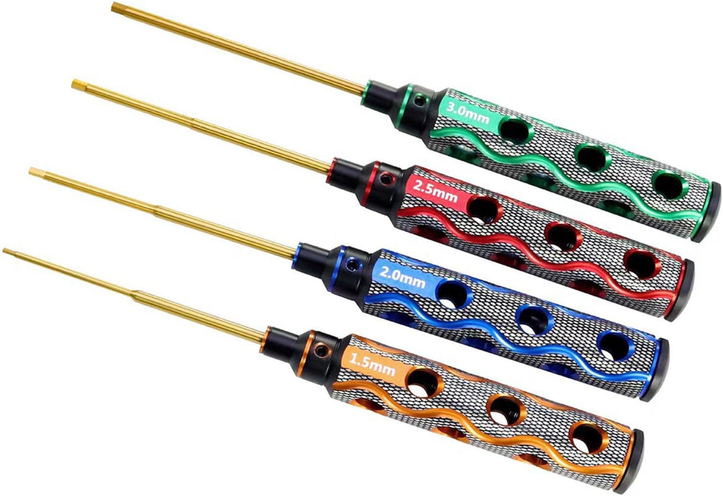 Model Building Tool Collection with 4 Sizes Allen Screwdrivers Steel Plated Suitable for Quadcopter & Model Maintenance Car Maintenance Tools
