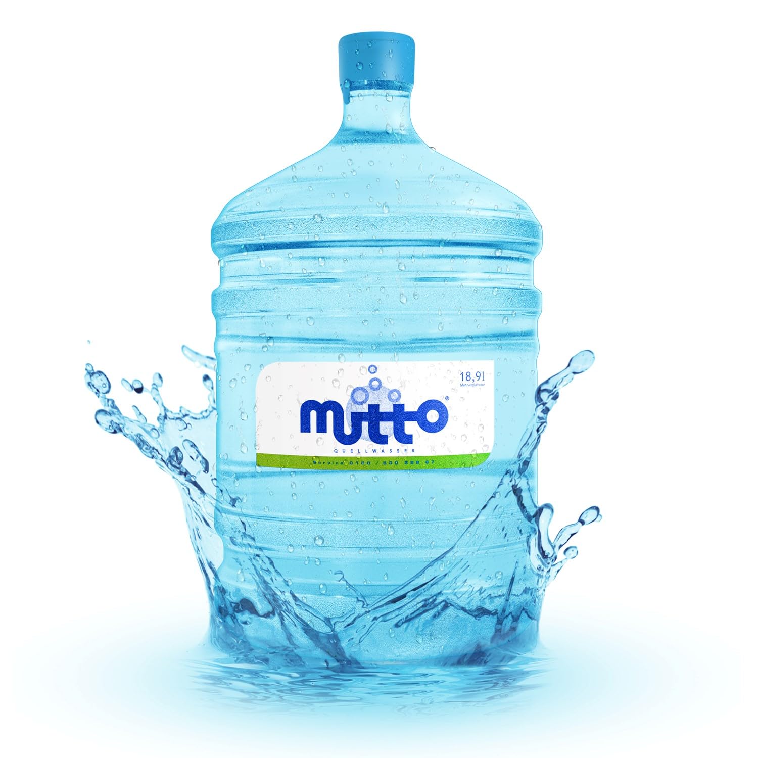 Mutto Premium Quellwasser Wassergallone 19 Liter frisch abgefüllt mit HANDPUMPE