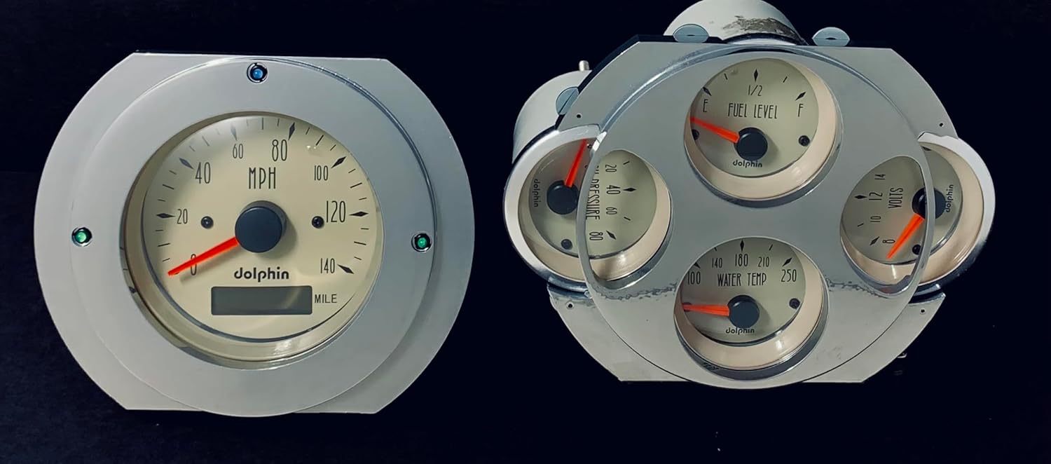 1951 1952 Ford Truck 5 Gauge GPS Dash Panel Insert Powder Coated White