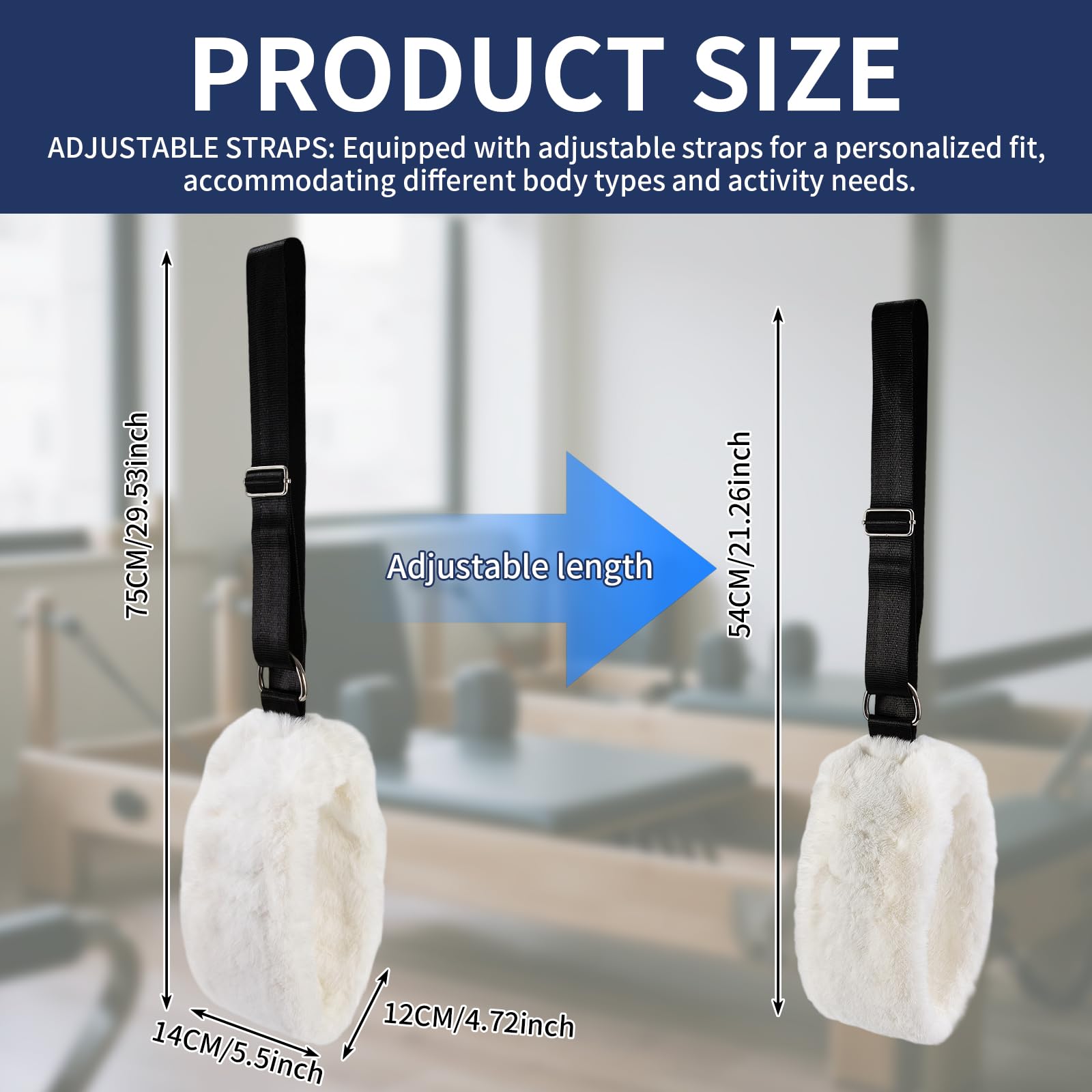 2 cinghie per Pilates Fuzzies, regolabili per Pilates Pilates, polsini in peluche per Pilate Cadillac Reformer, attrezzature per pilate per casa e studio, offrono comfort, stabilità e supporto durante