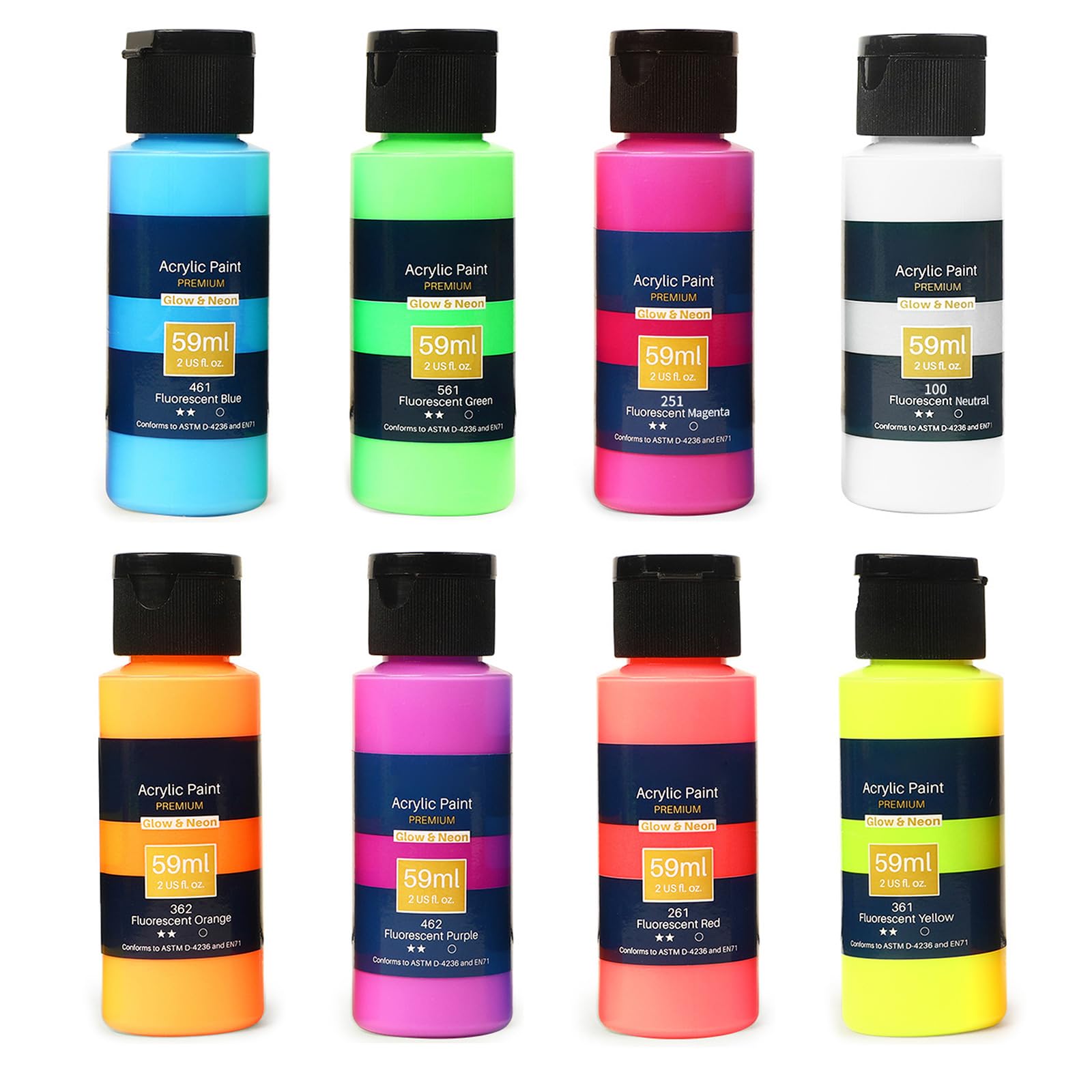 Pintura acrílica de color fluorescente, pigmentos ricos en agua para dibujar sobre madera, tela, lienzo, pintura acrílica