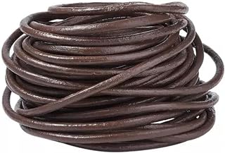 Cordón de Piel de Vaca auténtica de 10 m, Hilo Redondo para Envolver Cuentas, diámetro de 4 mm, Color marrón Silla de Montar