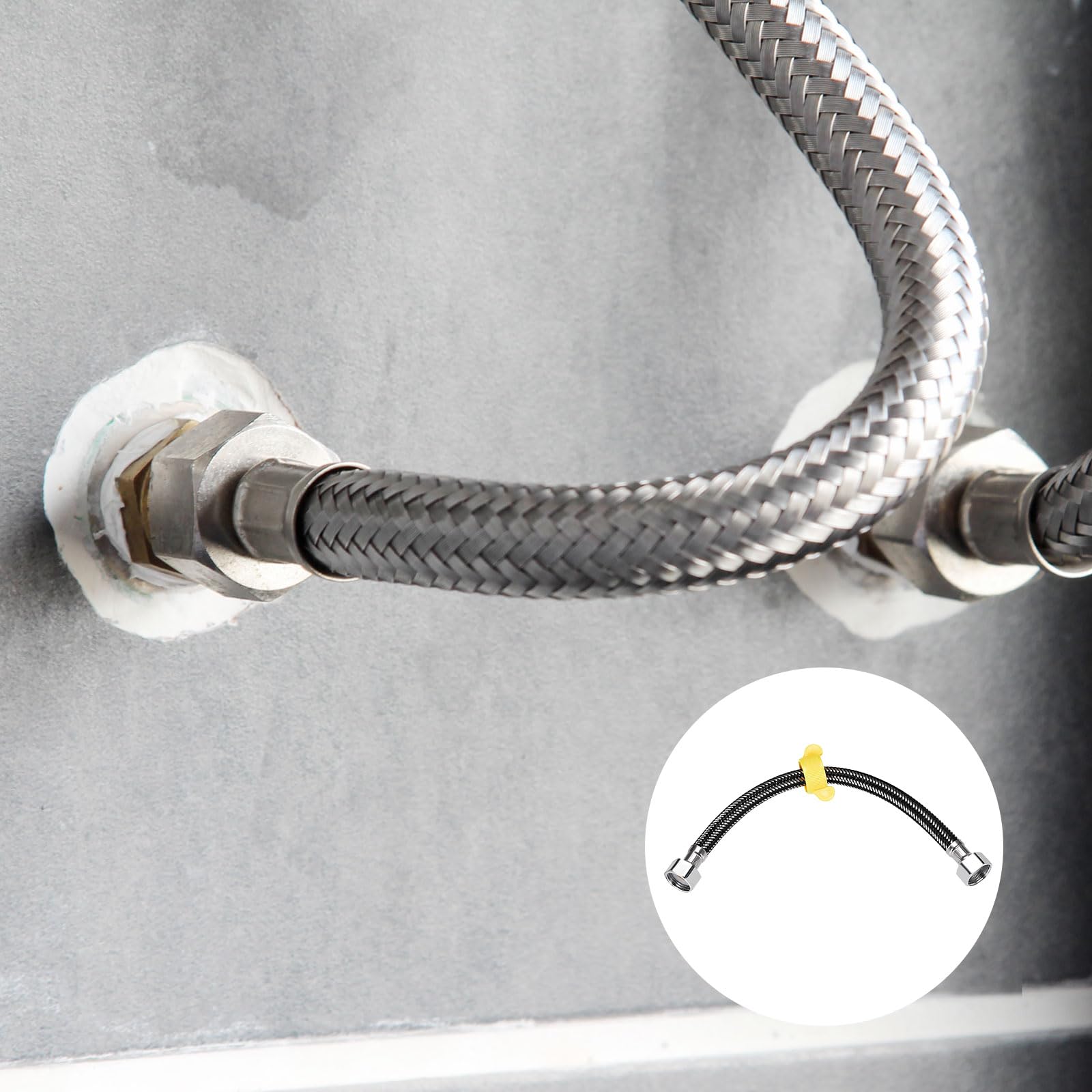 METALLIXITY Faucet Supply Line Connector (300mm/12) 4Pcs - Image 3