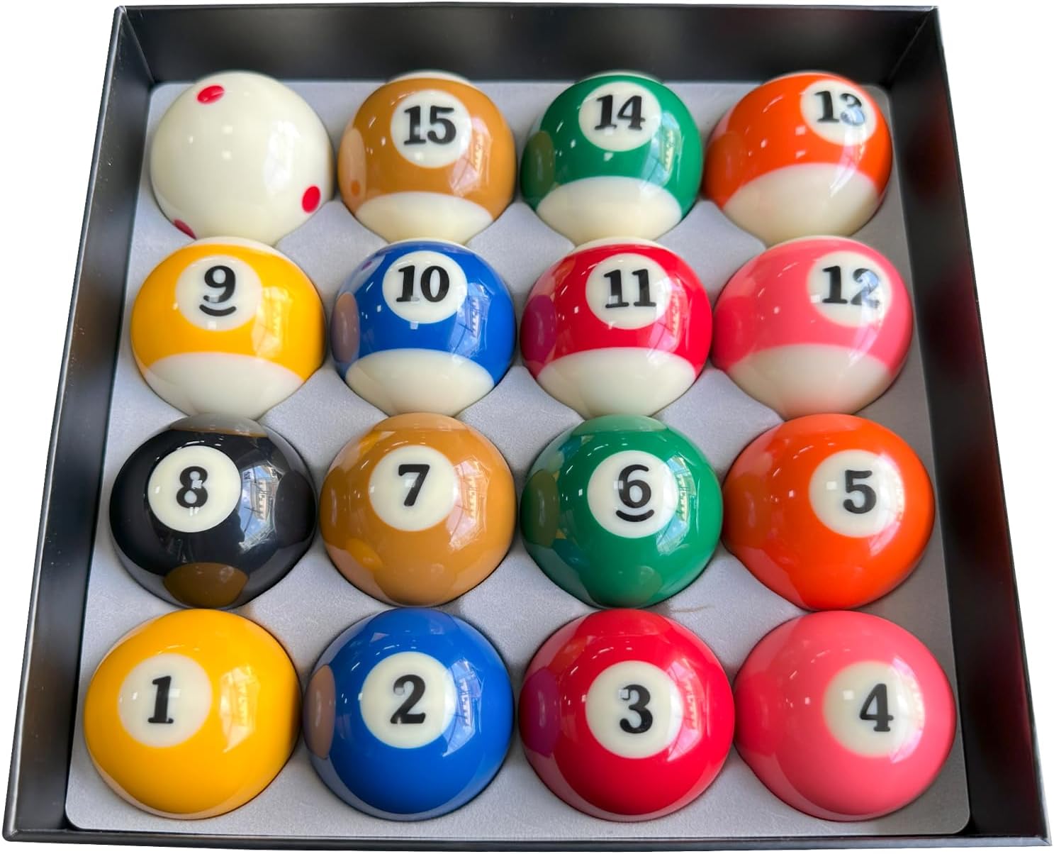Billiard Balls Set 2-1/4" Regulation Size Pool Table Balls for Replacement (16 Resin Balls)