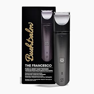 BushbalmElectric Body Grooming Trimmer for Men, Waterproof, Cordless, Precision Shaver for Chest, Back, and Body Hair – Francesco Trimmer - Black