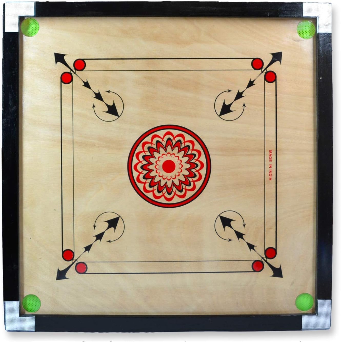 V4L Sportif Carrom Board Club Size With Coins, Striker And Carrom Powder for kids and adult ( 32 Inch Large )Multicolor