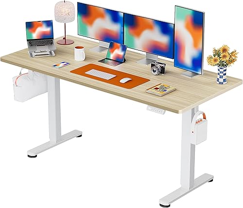 Miniatura 28 de ErGear - Escritorio eléctrico de pie con altura ajustable, 48 x 24 pulgadas, para sentarse y pararse, computadora con memoria, para oficina en casa