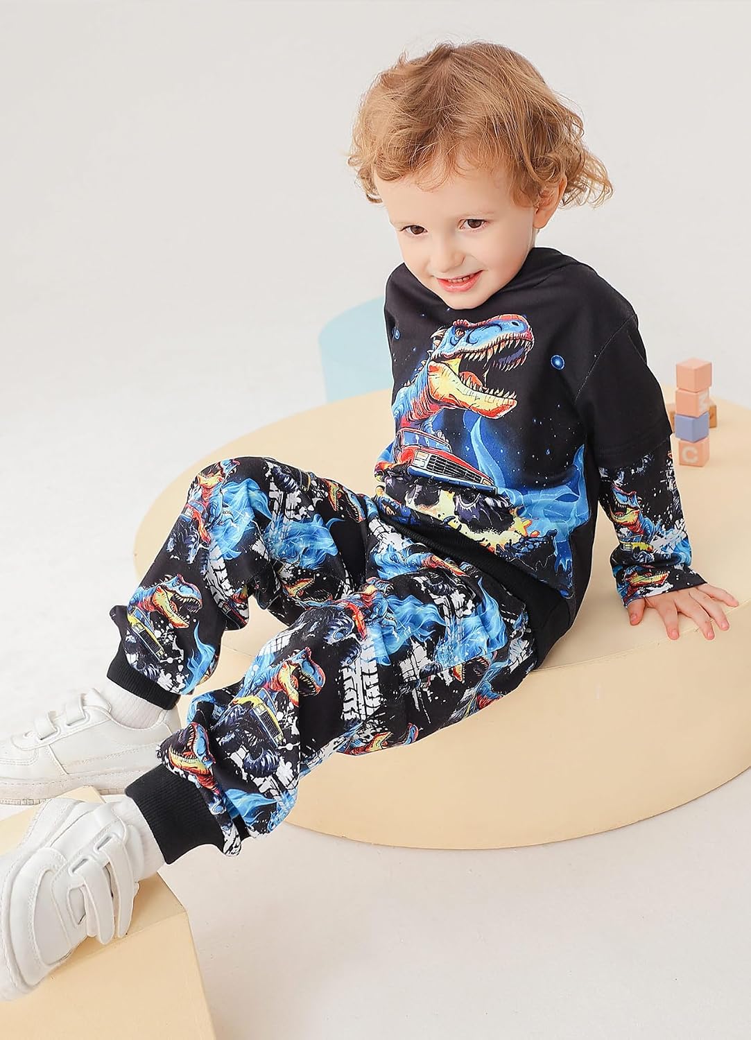 Boys Hoodie Pant Set Graphic Print Kids Sweatshirt