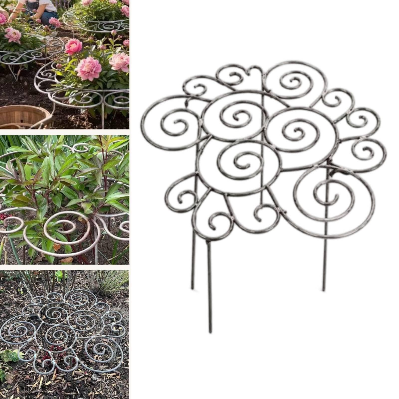 URJIX™ Iron Plant Support Stake Lawn Grow Through Lawn Backyard