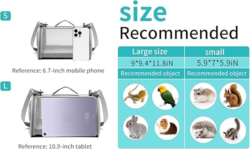 Miniatura 6 de Guinea Pig Carrier Travel Small Animal Carrier Bag Lizard Bird Rabbit Carrier Cage Squirrel Breathable Bag Portable Travel Hamster Small Pet Hangbag