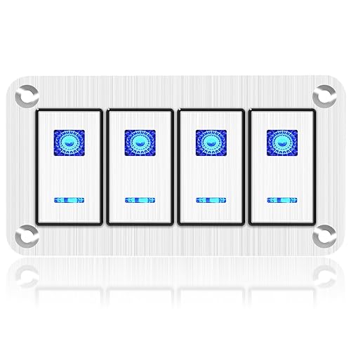 Vista 9 de Panel de interruptores basculantes – Panel de interruptor de palanca de aluminio de 2 posiciones, panel de interruptores de 12 V/24 V, interruptores