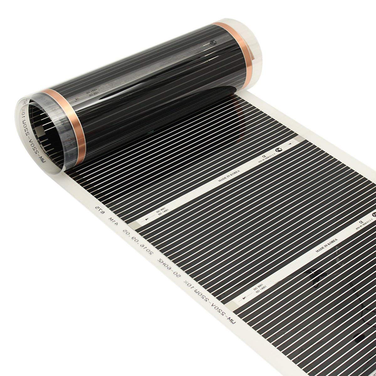 80Cm 2M / 3M / 4M 220V Infrarrojo Lejano Suelo Radiante Película De Vinilo Cristal Fibra De Carbono Suelo Radiante Película De Calentamiento - 2M