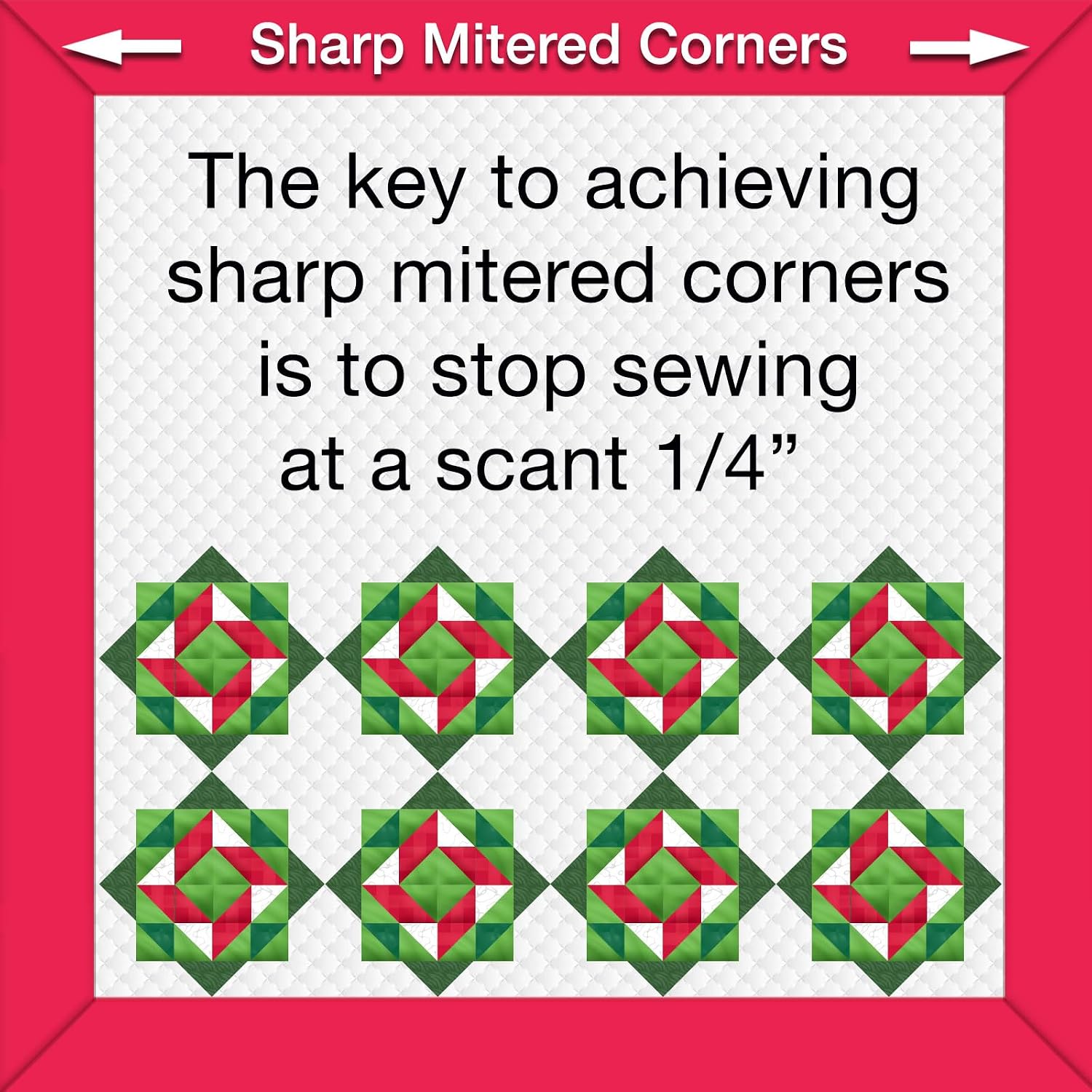 Guidelines4Quilting Sharp Mitered Corners Set - Measure a Precise Scant 1/4 inch from The Quilt Top’s Edge with The Prep-Tool and Mark with a Sewline Pencil for Sharp Mitered Corners -Made in USA