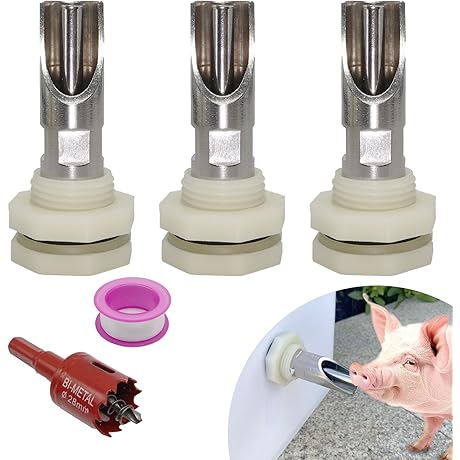 3-Pack Automatic Pig Waterer System Kit