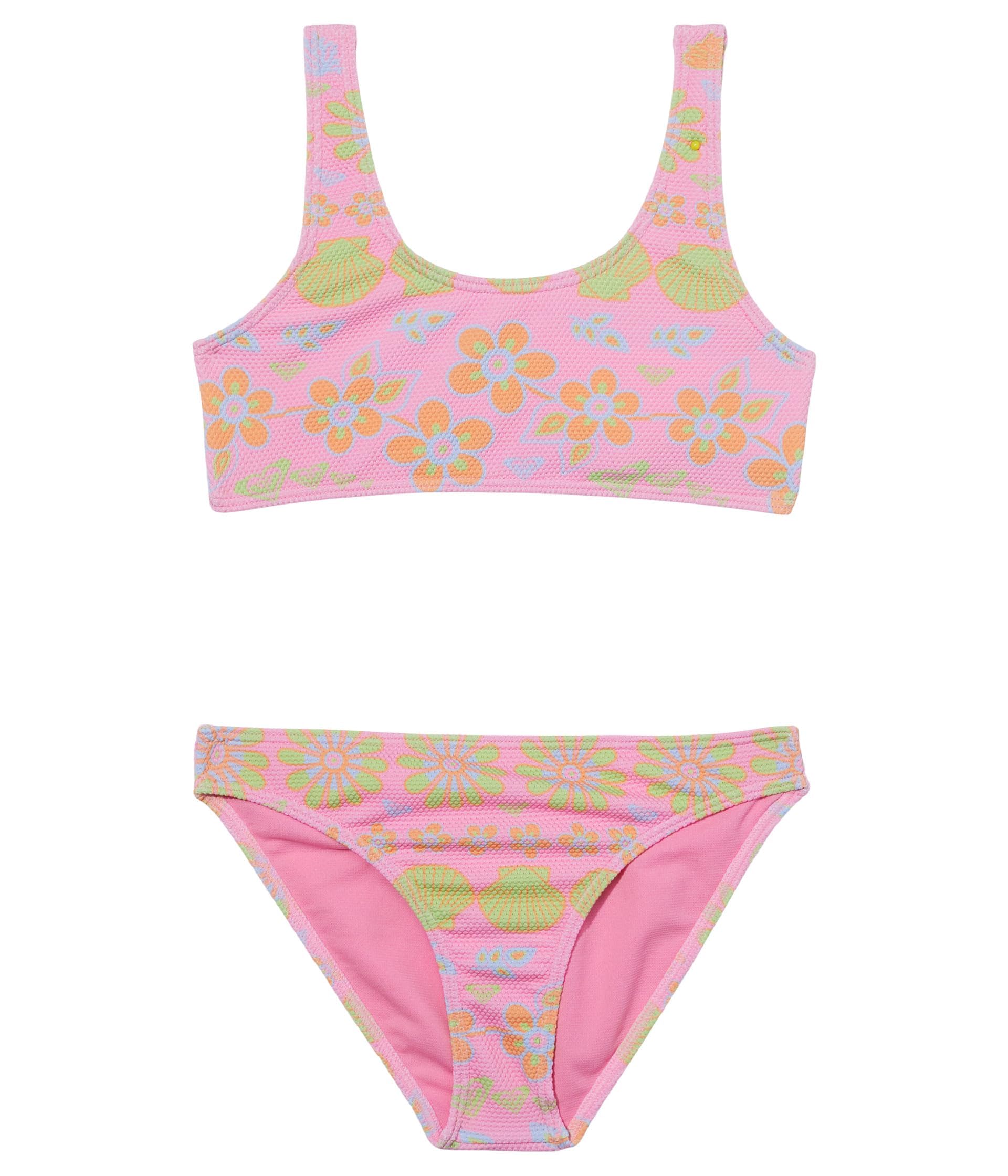 Roxy maillot de bain deux pièces fille bralette rose plage piscine 2 ans