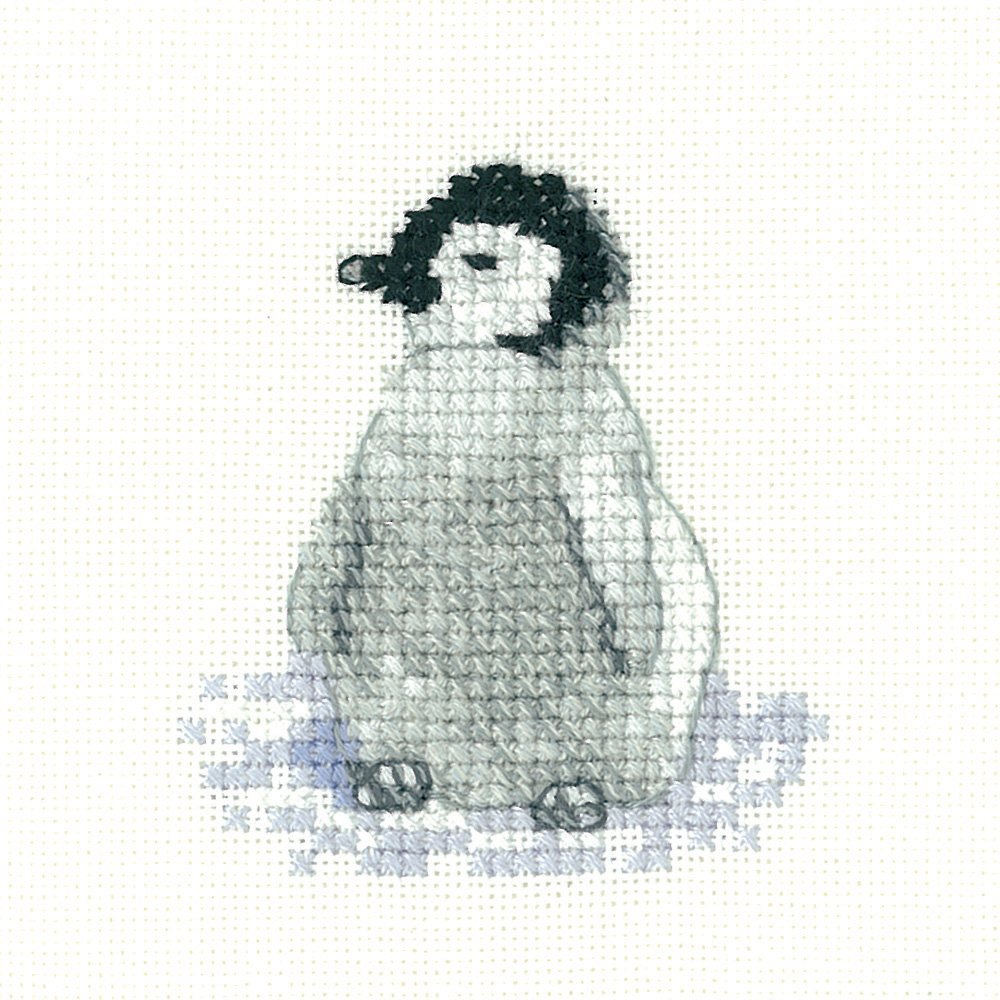 Heritage Crafts Cross Stitch Kit - Little Friends, Penguin Chick