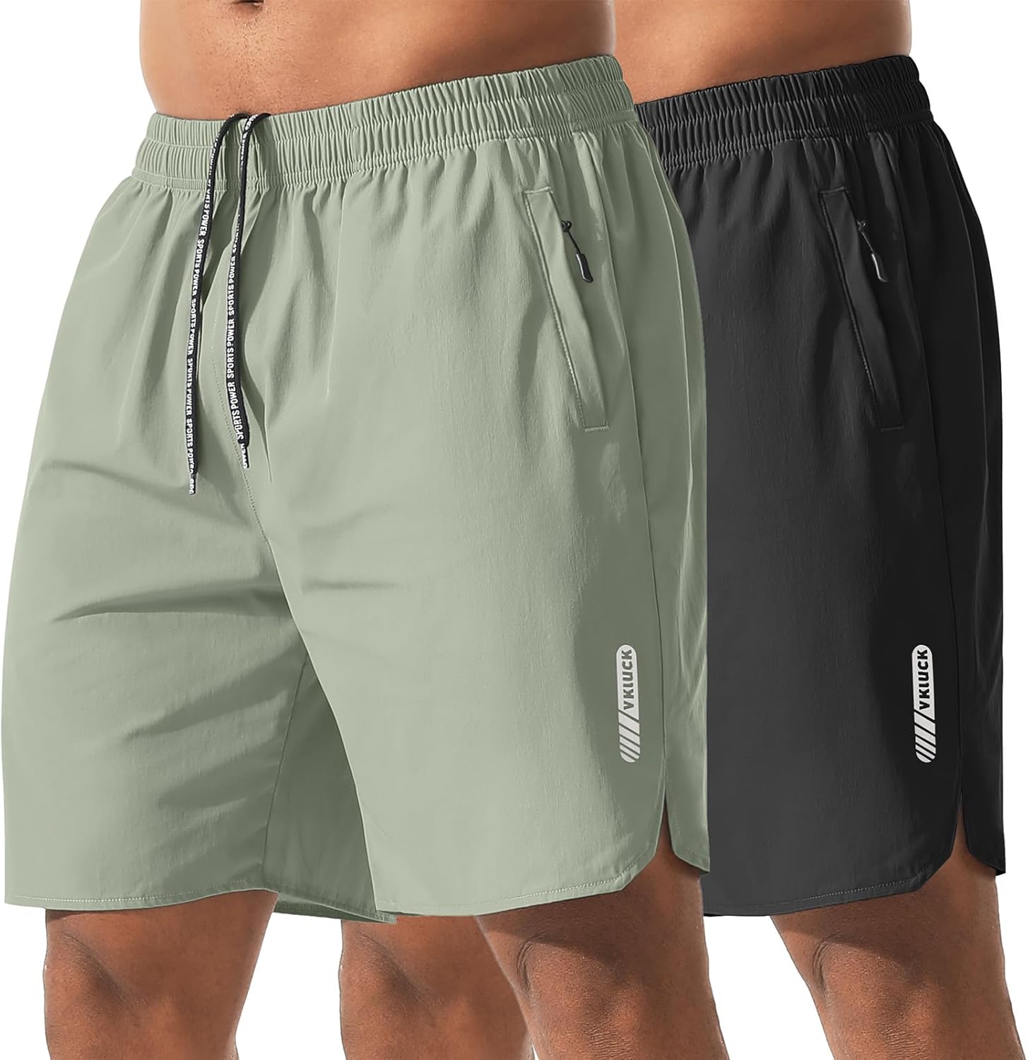 Athletic Running Shorts for Men 7" Lightweight Quick Dry Gym Shorts with Zipper Pockets for Casual, Workout, Travel