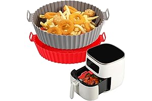 Air Fryer Silicone Liners,2 Pcs Reusable Non-Stick Air Fryer Basket Bowl