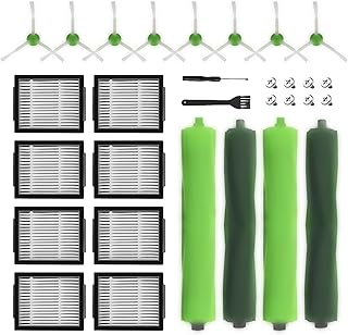 Replacement Parts accessories for irobot Roomba i1+ i7 i7+ i3+ i4+ i6+ i8+ J7+ Plus I & J Plus series Vacuum Cleaner Inclue 4 Roller Brushes , 8 Filters , 8 Side Brushes
