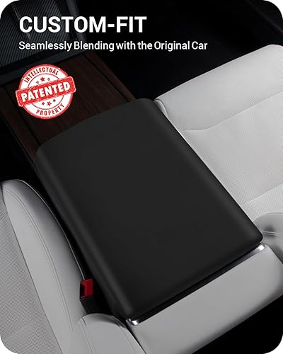 Miniatura 39 de BASENOR Funda para consola central mejorada para Tesla Modelo Y Modelo 3, funda de reposabrazos de TPU antideslizante, accesorios interiores