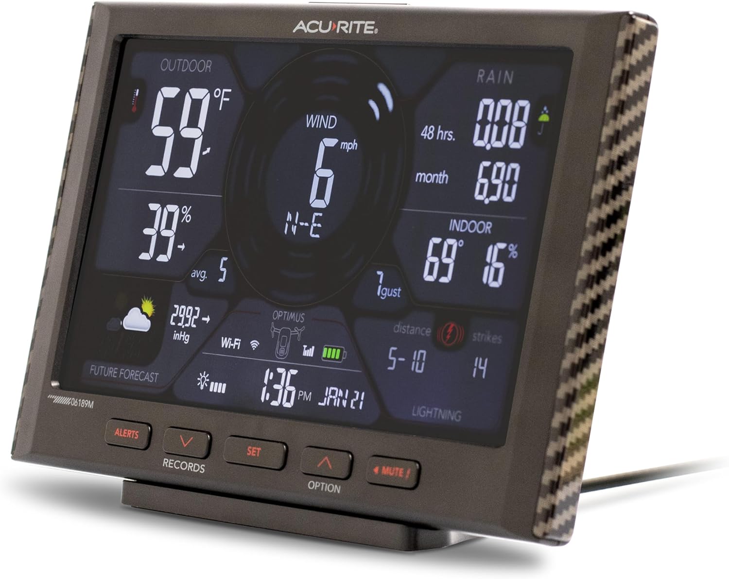 AcuRite Optimus Weather Station with Wi-Fi Display, Built-in Barometer, Lightning Detection, Indoor/Outdoor Temperature and Humidity, Wind Speed/Direction, and Rainfall Measurements (01224MCB)