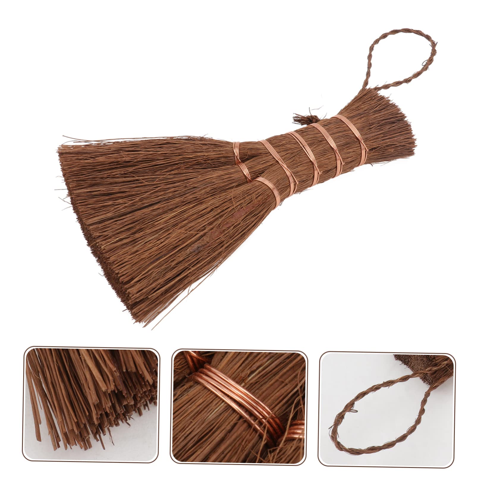 Didiseaon Small Palm Broom Lightweight Compact for Teas Ceremony Cleaning Broom Hanging Rope Design
