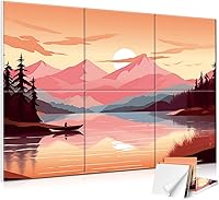 Vista 23 de JBER Paquete de 6 paneles acústicos artísticos, paneles de pared insonorizados de 72 x 48 pulgadas, paneles de pared autoadhesivos grandes, paneles
