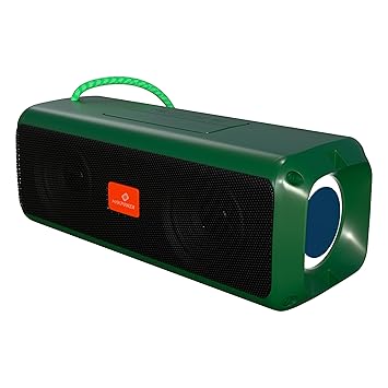 MAKPOWER Wireless Bluetooth Speaker | 20W Output Power | RGB Lighting | Superior Sound Quality | 10-Hour Playtime | Portable Design | Multiple Connectivity Options (Bluetooth/USB/microSD) | Green
