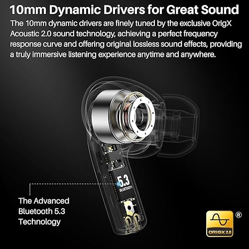 Miniatura 10 de TOZO Auriculares inalámbricos T20 Bluetooth 48.5 horas de reproducción con pantalla digital LED, IPX8 impermeable, doble micrófono con cancelación