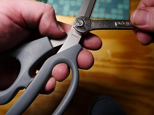 Miniatura 2 de Clauss 18081 Tijeras de tensión ajustables de titanio dobladas de 8 pulgadas con asas ultraflex extragrandes, color gris