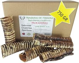 Veal Trachea for Dogs and Puppies - Natural dehydrated snacks, 15 cm, 750 gr.