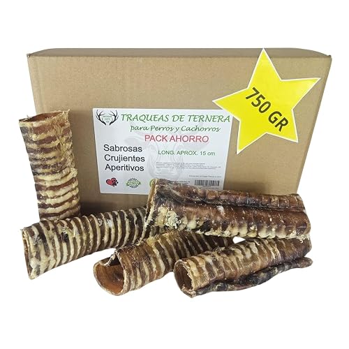 Tráqueas de Ternera para Perros y Cachorros, Long.15 cm., 750 gr