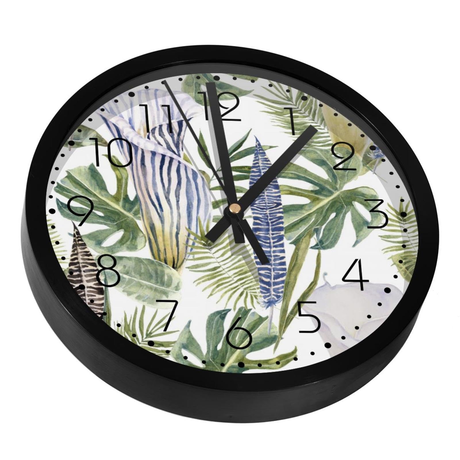 Horloge murale silencieuse design feuilles pour décoration raffinée