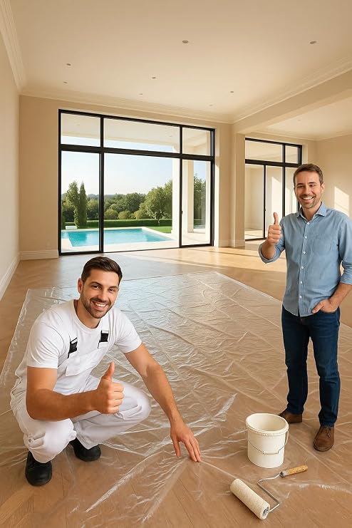 Hışır Örtü, 4x5 Metre, 20 m², Toz Geçirmez, Su Geçirmez, Dış Mekan Koruma Örtüsü, Boya Koruma, Bahçe, Badana, Şantiye, Zemin Koruyucu Kaplama, Branda