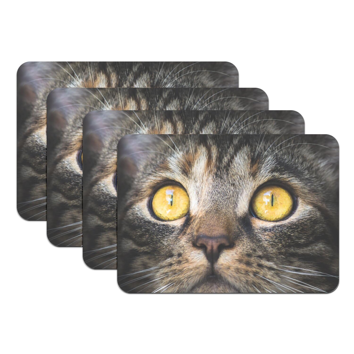 Set de table antidérapant caoutchouc chat tigre grand format contre les taches