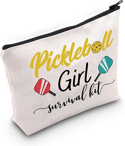 WZMPA Pickleball Girl - Bolsa de maquillaje cosmético para niña regalo para jugadora de pickleball para niña kit de supervivencia de maquillaje