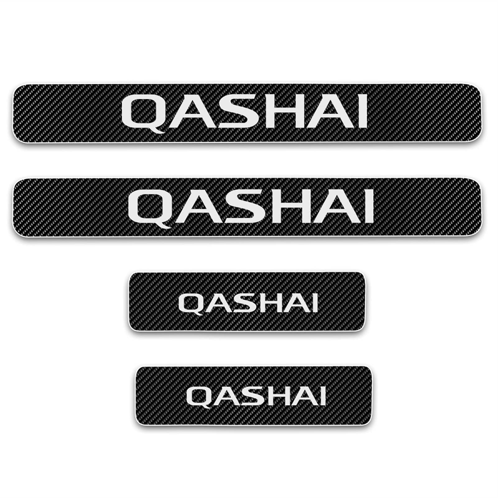 Jymlov White 4Pcs Car Door Sill Protector For Nis-San Qashqai, Carbon Fiber Kick Plates Decorative Sticker Automobile Threshold Strips - Auto Body Styling Accessories,